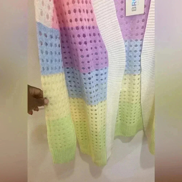 NWT Brodie Cashmere Rainbow Oversized Cashmere Cardigan Sz M - Picture 7 of 12